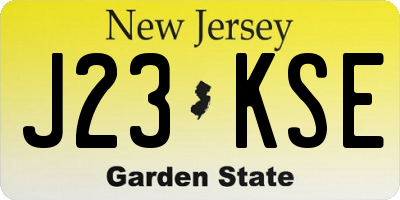 NJ license plate J23KSE