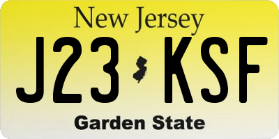 NJ license plate J23KSF