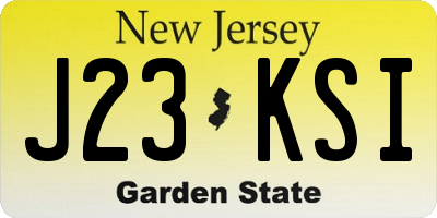 NJ license plate J23KSI