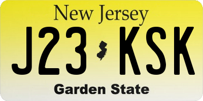 NJ license plate J23KSK