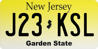 NJ license plate J23KSL