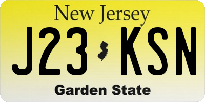 NJ license plate J23KSN