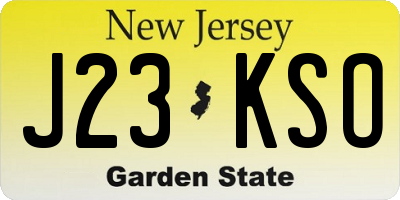 NJ license plate J23KSO