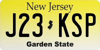 NJ license plate J23KSP