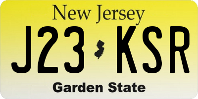 NJ license plate J23KSR