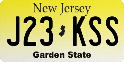 NJ license plate J23KSS