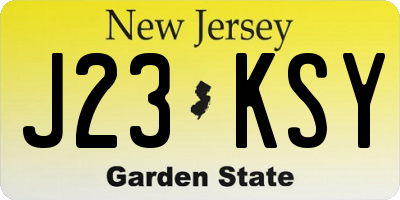 NJ license plate J23KSY