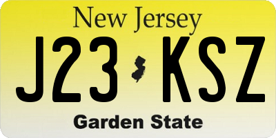 NJ license plate J23KSZ