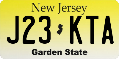 NJ license plate J23KTA