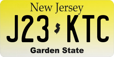 NJ license plate J23KTC