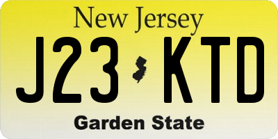 NJ license plate J23KTD