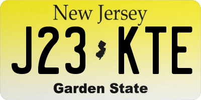 NJ license plate J23KTE