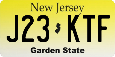 NJ license plate J23KTF