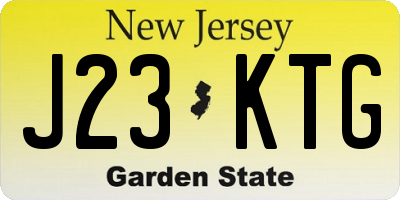 NJ license plate J23KTG