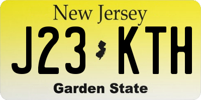 NJ license plate J23KTH