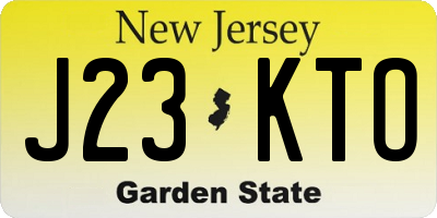 NJ license plate J23KTO