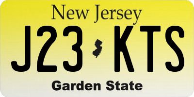 NJ license plate J23KTS