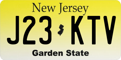 NJ license plate J23KTV