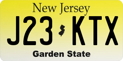NJ license plate J23KTX