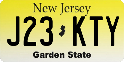 NJ license plate J23KTY