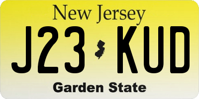NJ license plate J23KUD
