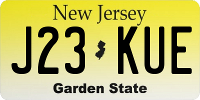 NJ license plate J23KUE