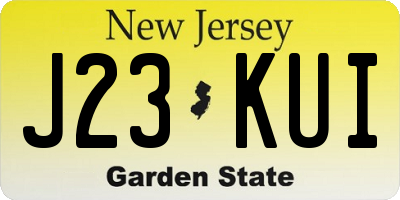 NJ license plate J23KUI