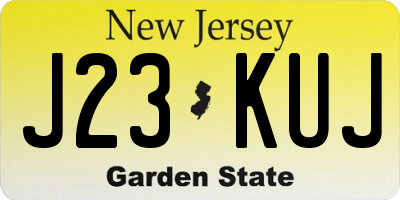 NJ license plate J23KUJ