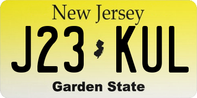 NJ license plate J23KUL