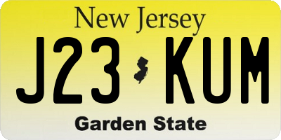 NJ license plate J23KUM