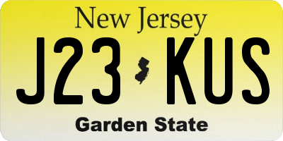 NJ license plate J23KUS
