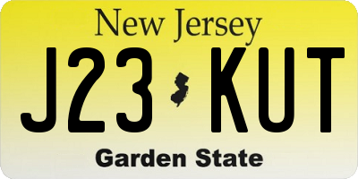 NJ license plate J23KUT