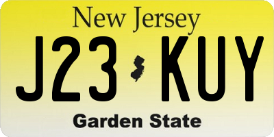 NJ license plate J23KUY