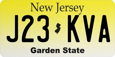 NJ license plate J23KVA