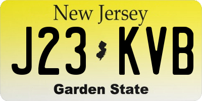 NJ license plate J23KVB