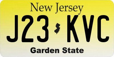 NJ license plate J23KVC