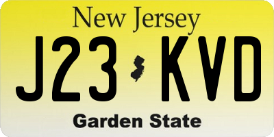 NJ license plate J23KVD
