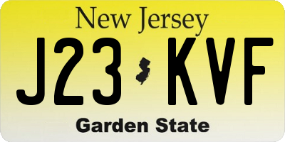 NJ license plate J23KVF