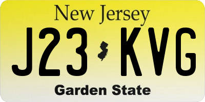 NJ license plate J23KVG