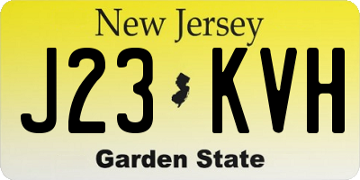 NJ license plate J23KVH