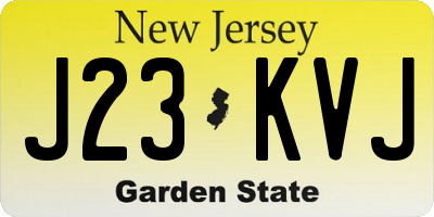 NJ license plate J23KVJ