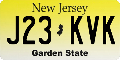 NJ license plate J23KVK