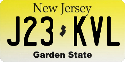 NJ license plate J23KVL