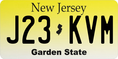 NJ license plate J23KVM