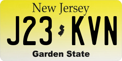 NJ license plate J23KVN