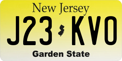 NJ license plate J23KVO
