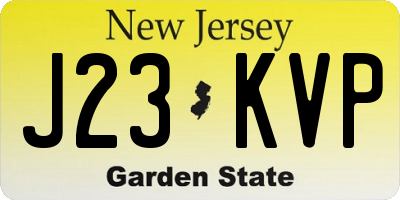 NJ license plate J23KVP
