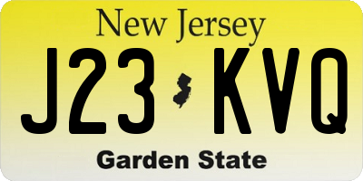 NJ license plate J23KVQ