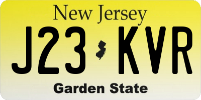 NJ license plate J23KVR