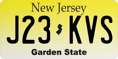NJ license plate J23KVS